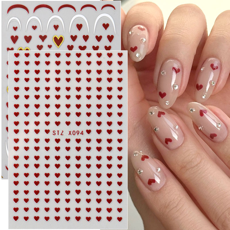 2개 미니 하트 네일 아트 스티커 데칼 귀여운 발렌타인 - Nail Art Valentines Day 리뷰 및 가격