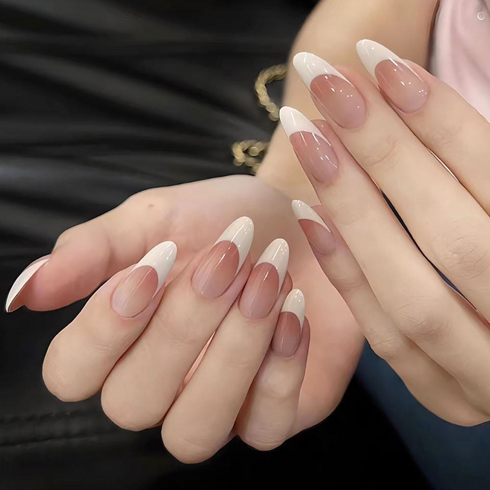 120pcs 핑크 미디엄 아몬드 프렌치 틀린 손톱 그라 - Nail Art Press On 리뷰 및 가격