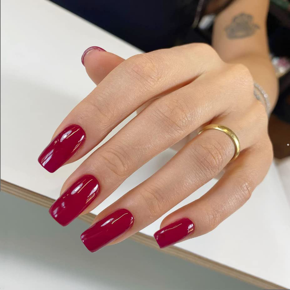 ARTAUG 24PCS 짧은 사각형 레드 솔리드 풀 커 - Nail Art Pink 리뷰 및 가격