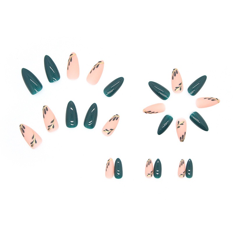 24개/세트 손톱에 중간 길이의 아몬드 프레스 웨어러블 - Nail Art Pink 리뷰 및 가격
