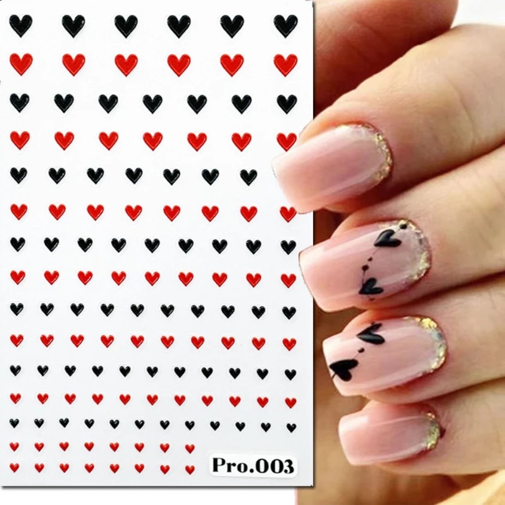 5D 엠보싱 네일 아트 스티커 발렌타인 데이 레드 블랙 - Nail Art Valentines Day 리뷰 및 가격