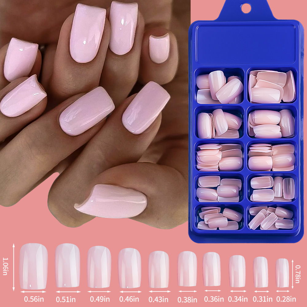 100/120pcs 핑크 화이트 프레스 온 네일 중간  - Nail Art Ombre 리뷰 및 가격