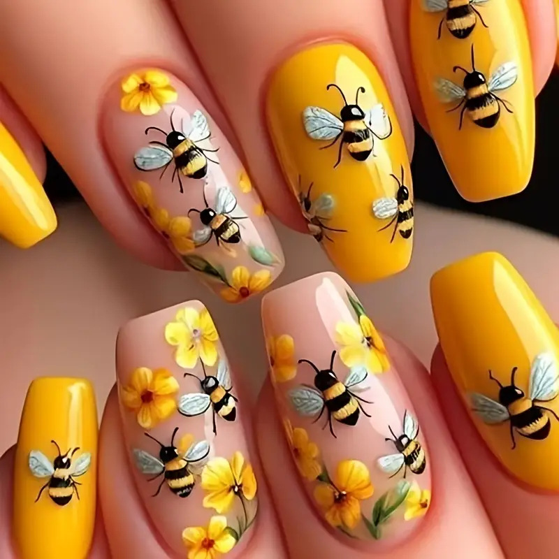 24개입 누드 프레스온 네일 짧은 스퀘어 모양 레인보우 - Nail Art Press On 리뷰 및 가격