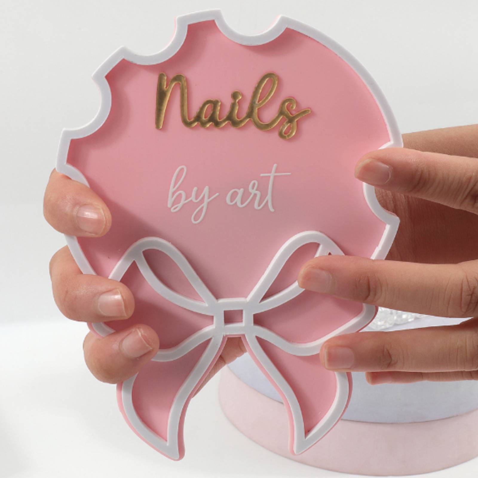 네일 아트 사인 핑크 리본 활 모양 장식판 디스플레이  - Nail Art Pink 리뷰 및 가격