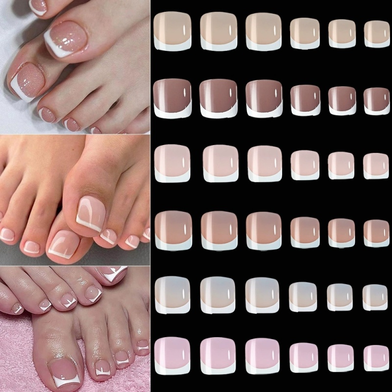 120개입 스퀘어 프렌치 팁 토 프레스온 네일 베리 핑 - Nail Art Ombre 리뷰 및 가격