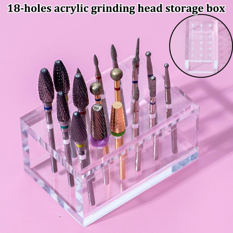 18홀 아크릴 나무 재질 네일 드릴 비트 홀더 휴대용  - Nail Drill Machine 리뷰 및 가격