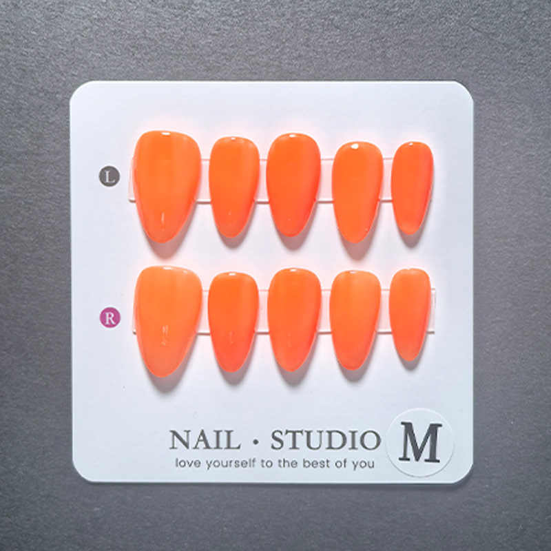 10개입 아몬드 프레스온 네일 수제 화려한 여름 컬러  - Nail Art Orange 리뷰 및 가격