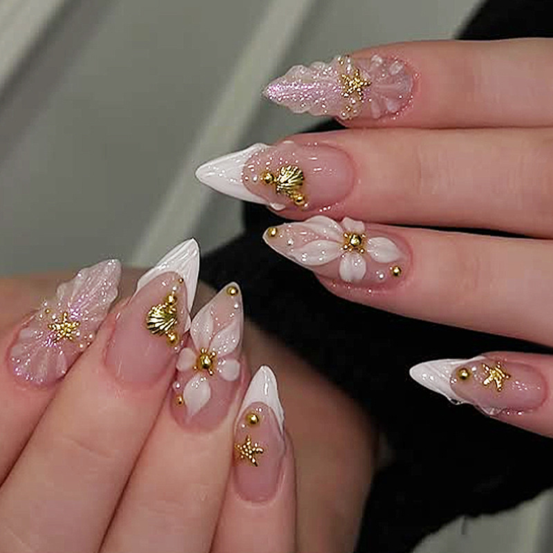 24개입 완성형 아몬드 프레스온 네일 아트 재사용 가능 - Nail Art Press On 리뷰 및 가격