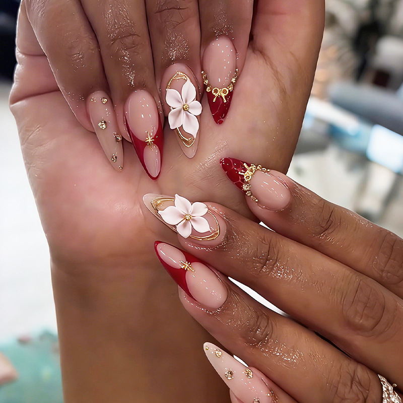 24개입 완성형 아몬드 프레스온 네일 아트 재사용 가능 - Nail Art Press On 리뷰 및 가격