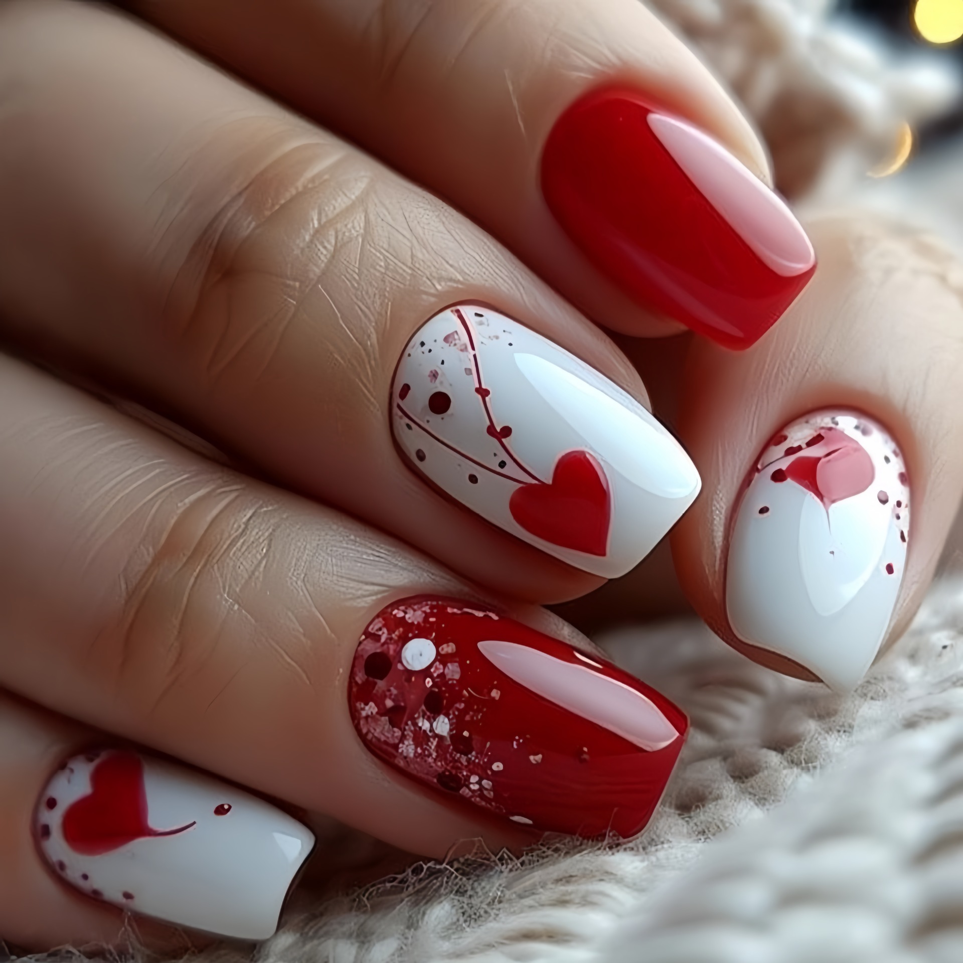 여성 소녀용 발렌타인데이용 그라데이션 레드 핑크 하트  - Nail Art Pink 리뷰 및 가격