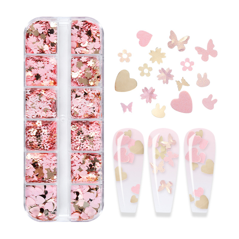 믹스 컬러 형광 나비 글리터 속눈썹 연장 액세서리, 네 - Nail Art Ombre 리뷰 및 가격