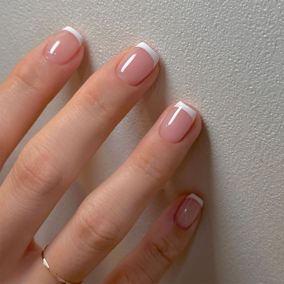 24개/세트 여성용 짧은 인조 손톱, 프렌치 누드 스퀘 - Nail Art Press On 리뷰 및 가격