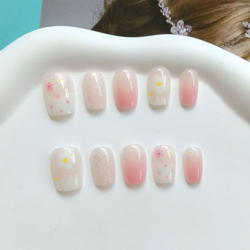 10개입 레인보우 버블 껌 달콤하고 귀여운 프레스온 네 - Nail Art Ombre 리뷰 및 가격