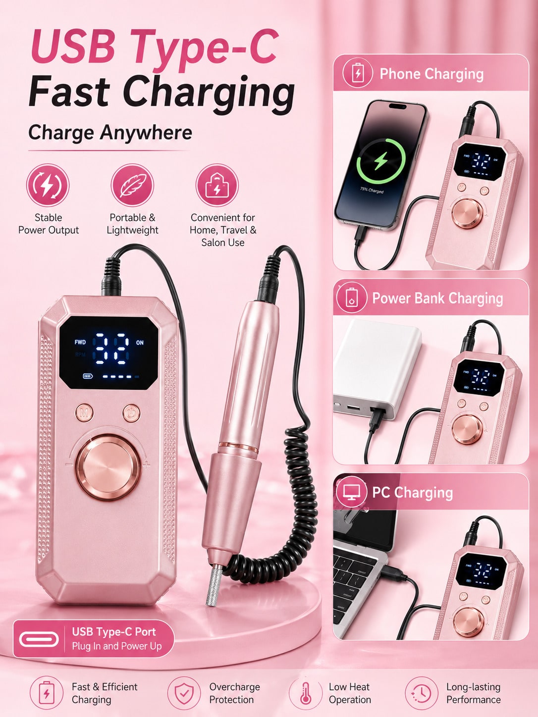 전문가용 무선 전기 네일 드릴, 충전식 휴대용 아크릴  - Nail Drill Machine 리뷰 및 가격